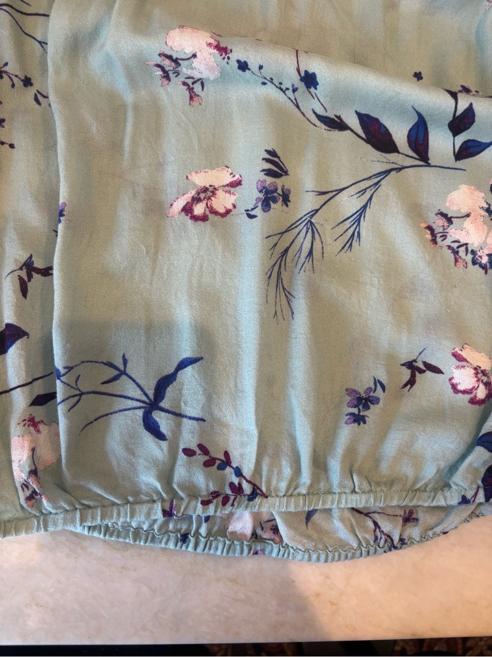 Arizona Jean Company Mint Floral Cold-Shoulder Crop Top - Picture 8 of 12
